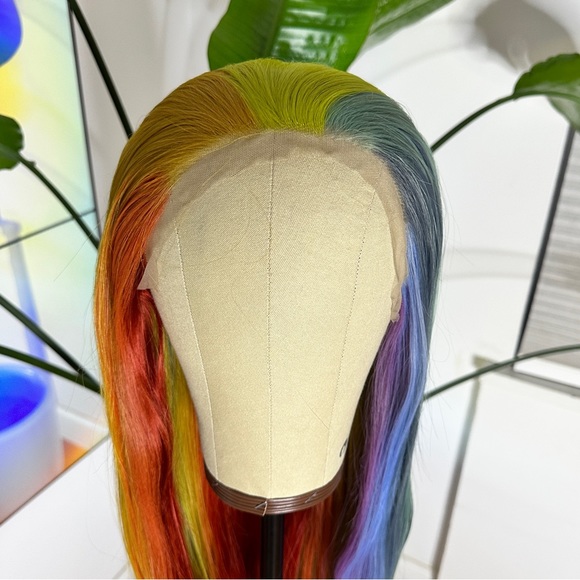 Straight Mermaid Rainbow Lace Front Wig - Picture 10 of 15